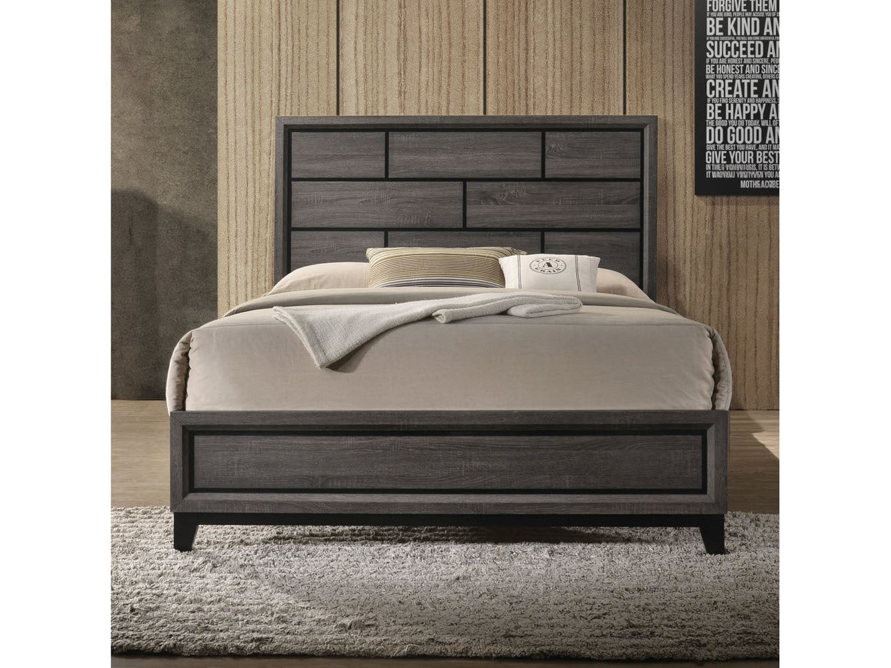 Valdemar Queen Panel Bed in Weathered Gray - Ornate Home