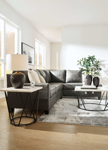 Valderno Fog 2pc Sectional Sofa w/ Chaise - Ornate Home