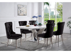 Valdevers Chrome/Black 5 Pc. Dining Table Set - Ornate Home