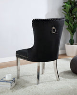 Valdevers Chrome & Black 7pc Dining Room Set - Ornate Home