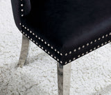 Valdevers Chrome & Black 7pc Dining Room Set - Ornate Home