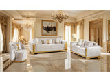 Valdosta Beige/Gold Sofa - Ornate Home