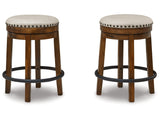 Valebeck Beige/Brown Counter Height Barstool (Set of 2) (Online Special Price) - Ornate Home