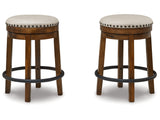 Valebeck Beige/Brown Counter Height Barstool (Set of 2) - Ornate Home
