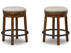 Valebeck Beige/Brown Counter Height Barstool (Set of 2) - Ornate Home