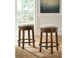 Valebeck Beige/Brown Counter Height Barstool (Set of 2) - Ornate Home