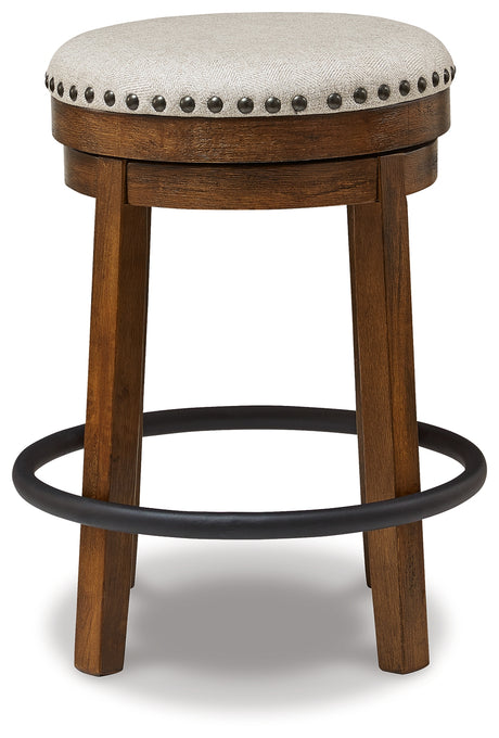 Valebeck Beige/Brown Counter Height Barstool (Set of 2) - Ornate Home
