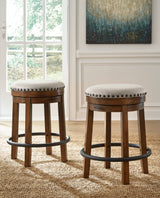 Valebeck Beige/Brown Counter Height Stool - Ornate Home