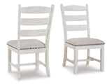 Valebeck Beige & White Dining Side Chair (Set of 2) - Ornate Home