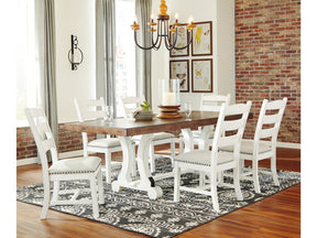 Valebeck Beige/White Dining Table and 6 Chairs (Online Special Price) - Ornate Home