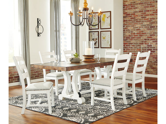 Valebeck Beige/White Dining Table and 6 Chairs (Online Special Price) - Ornate Home