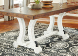 Valebeck Beige/White Dining Table and 6 Chairs (Online Special Price) - Ornate Home
