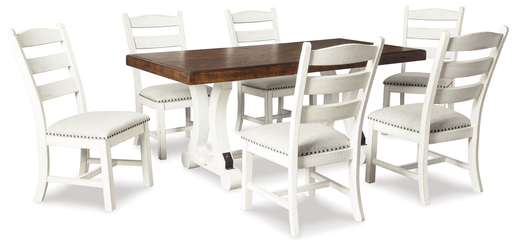 Valebeck Beige/White Dining Table and 6 Chairs (Online Special Price) - Ornate Home
