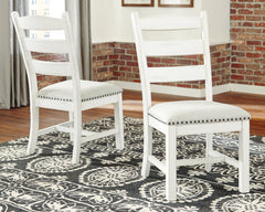Valebeck Beige/White Dining Table and 6 Chairs - Ornate Home