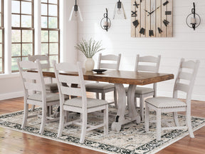 Valebeck Beige/White Dining Table and 8 Chairs (Online Special Price) - Ornate Home
