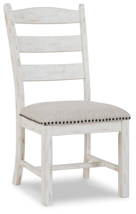 Valebeck Beige/White Dining Table and 8 Chairs with Server - Ornate Home