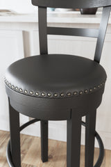 Valebeck Black Bar Height Bar Chair (Online Special Price) - Ornate Home