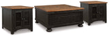 Valebeck Black/Brown Coffee Table and 2 End Tables (Online Special Price) - Ornate Home