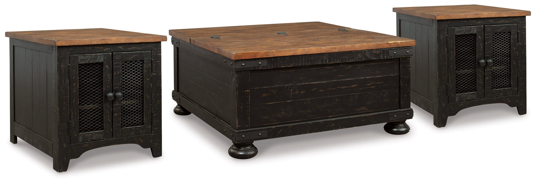 Valebeck Black/Brown Coffee Table and 2 End Tables (Online Special Price) - Ornate Home