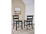 Valebeck Black & Brown Counter Height Bar Chair (Set of 2) (Online Special Price) - Ornate Home