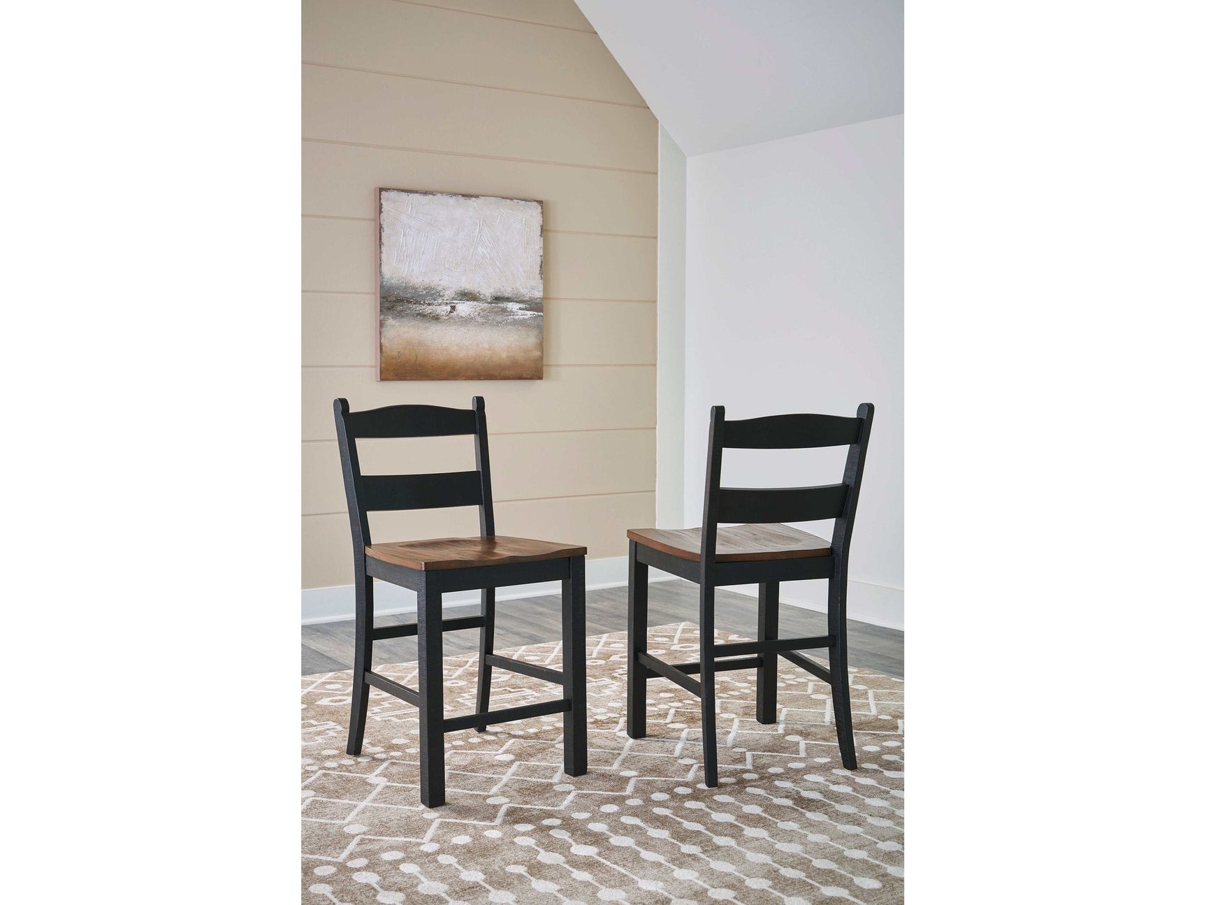 Valebeck Black & Brown Counter Height Bar Chair (Set of 2) (Online Special Price) - Ornate Home