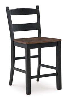 Valebeck Black & Brown Counter Height Bar Chair (Set of 2) - Ornate Home