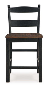 Valebeck Black & Brown Counter Height Bar Chair (Set of 2) - Ornate Home