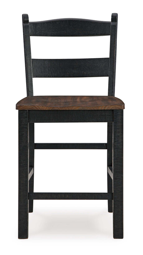 Valebeck Black & Brown Counter Height Bar Chair (Set of 2) - Ornate Home