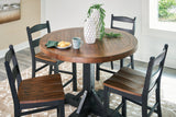 Valebeck Black/Brown Counter Height Dining Table and 4 Barstools (Online Special Price) - Ornate Home