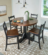 Valebeck Black/Brown Counter Height Dining Table and 4 Barstools (Online Special Price) - Ornate Home