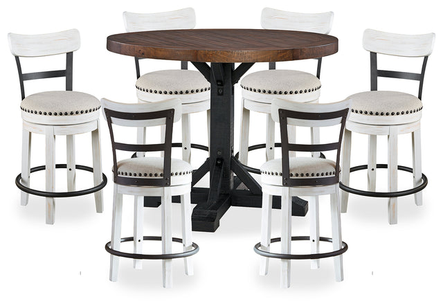Valebeck Black/Brown Counter Height Dining Table and 6 Barstools (Online Special Price) - Ornate Home
