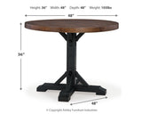 Valebeck Black/Brown Counter Height Dining Table and 6 Barstools (Online Special Price) - Ornate Home