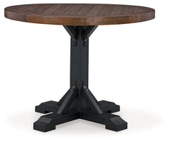 Valebeck Black/Brown Counter Height Dining Table and 6 Barstools - Ornate Home