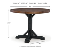 Valebeck Black/Brown Counter Height Dining Table and 6 Barstools - Ornate Home