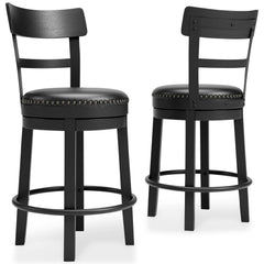 Valebeck Black Counter Height Bar Chair - Ornate Home