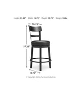 Valebeck Black Counter Height Bar Chair - Ornate Home