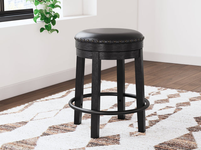 Valebeck Black Swivel Stool (Online Special Price) - Ornate Home
