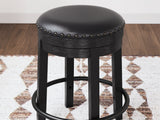 Valebeck Black Swivel Stool (Online Special Price) - Ornate Home