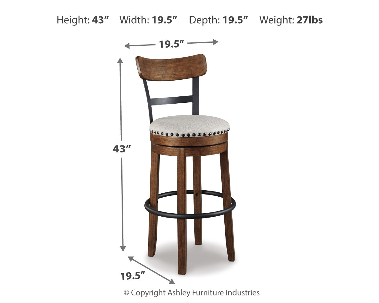 Valebeck Brown Bar Height Bar Chair (Online Special Price) - Ornate Home