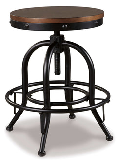 Valebeck Brown & Black Counter Height Bar Stool (Set of 2) - Ornate Home