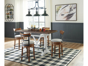 Valebeck Brown Counter Height Dining Table and 4 Barstools (Online Special Price) - Ornate Home