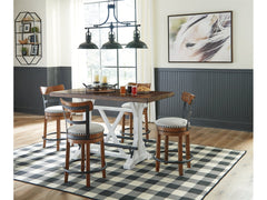 Valebeck Brown Counter Height Dining Table and 4 Barstools - Ornate Home