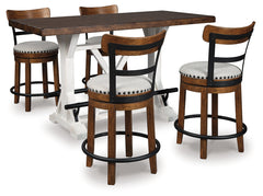 Valebeck Brown Counter Height Dining Table and 4 Barstools - Ornate Home