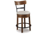 Valebeck Brown UPH Swivel Barstool (1/CN) - Ornate Home