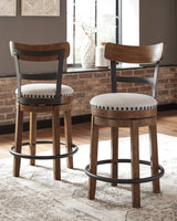 Valebeck Brown UPH Swivel Barstool (1/CN) - Ornate Home