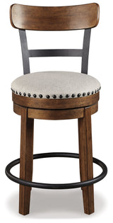 Valebeck Brown UPH Swivel Barstool (1/CN) - Ornate Home