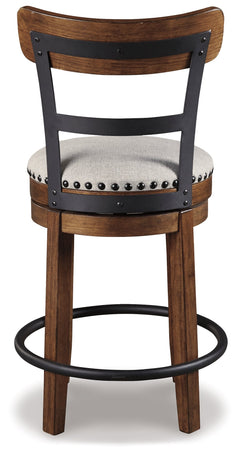 Valebeck Brown UPH Swivel Barstool (1/CN) - Ornate Home