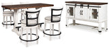 Valebeck Multi Counter Height Dining Table, 4 Barstools and Server (Online Special Price) - Ornate Home