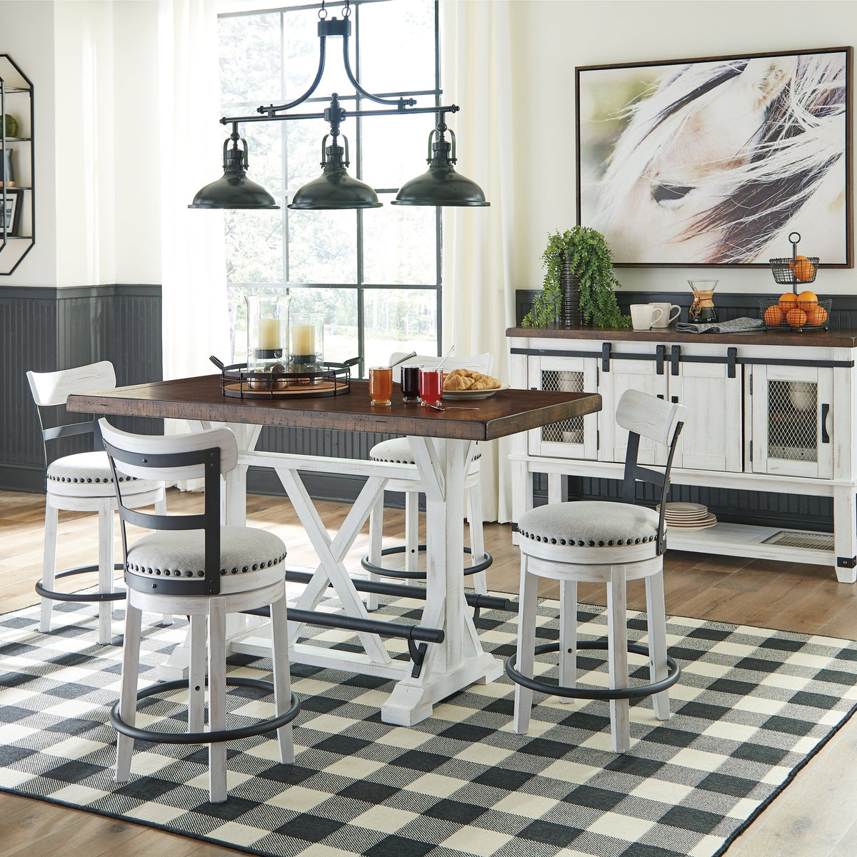 Ashley Furniture Valebeck Multi Counter Height Dining Table, 4 ...