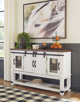 Valebeck Multi Counter Height Dining Table, 6 Barstools and Server (Online Special Price) - Ornate Home